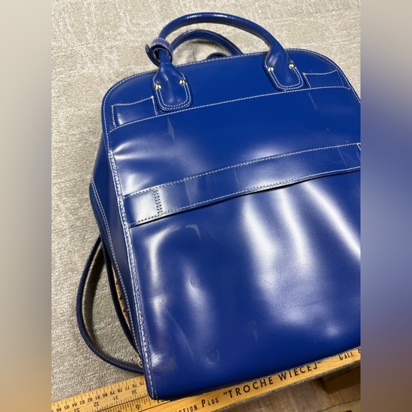 McKlein USA La Grande LEather Vertical Laptop Briefcase Blue Bag - Picture 8 of 13